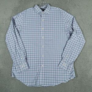 Polo Ralph Lauren Shirt Mens Size Large Purple‎ Blue Check Performance Button Up